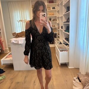 Elegant Black Patterned Dress